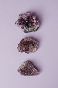 Amethyst raw crystal clusters — calm and clarity frequency stone